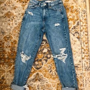 Garage high rise ripped mom jeans